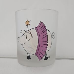 Dartington Design Frosted Tumbler With Whimsical Pig Design